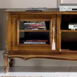 Viadurini Classic Tv-Möbel-Wohnzimmer-TV-Schrank aus Bassano-Walnussholz Made in Italy - Richard