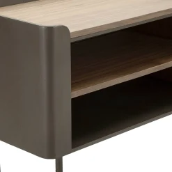 Viadurini Living Tv-Möbel-Wohnzimmer-TV-Ständer aus Tannenholz und Grauguss mit 2 Türen - Cooper