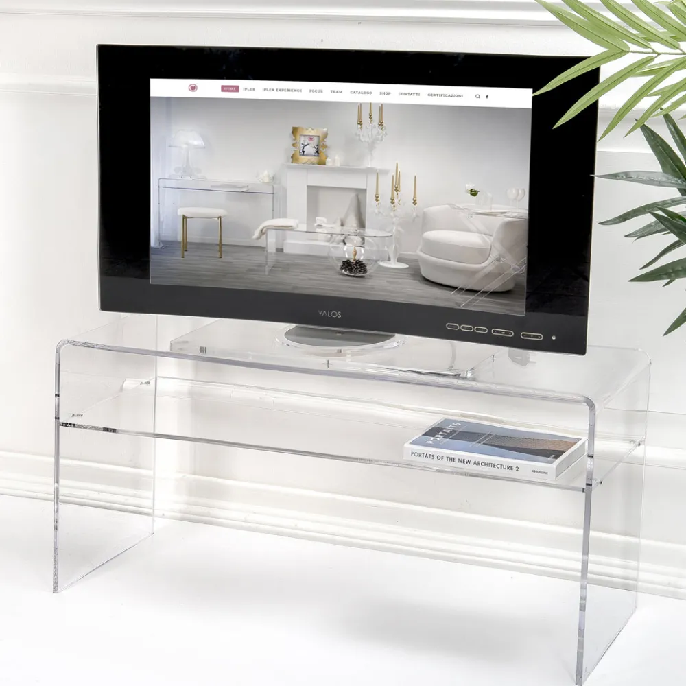 Viadurini Living Tv-Möbel-Wohnzimmer-TV-Ständer aus transparentem Plexiglas Made in Italy - Giuliette