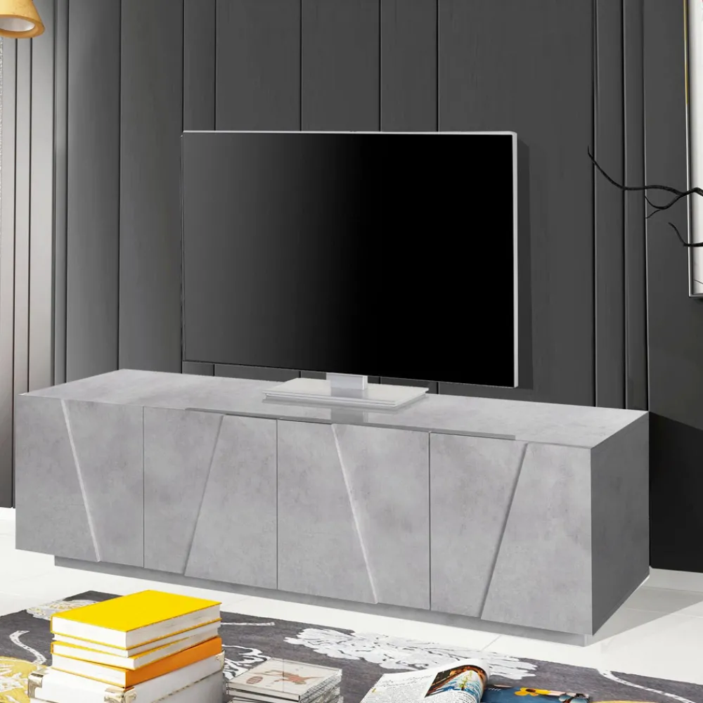 Viadurini Living Tv-Möbel-Wohnzimmer-TV-Ständer mit 4 Melamintüren Made in Italy - Naditza