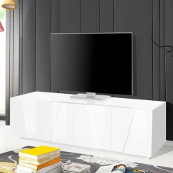 Viadurini Living Tv-Möbel-Wohnzimmer-TV-Ständer mit 4 Melamintüren Made in Italy - Naditza