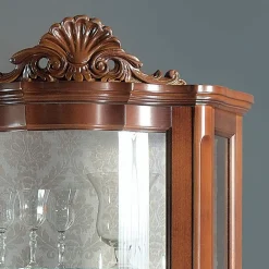 Viadurini Classic Vitrinen-Wohnzimmervitrine 1 Tür und 2 Holzschubladen Made in Italy - Leonor