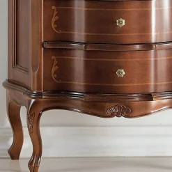 Viadurini Classic Vitrinen-Wohnzimmervitrine 1 Tür und 2 Holzschubladen Made in Italy - Leonor