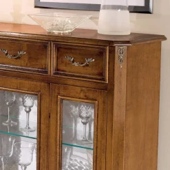 Viadurini Classic Vitrinen-Wohnzimmervitrine aus Holz mit Tür und 3 Schubladen Made in Italy - Richard