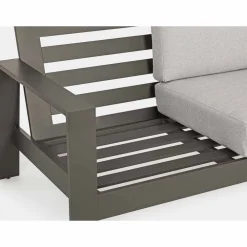 Viadurini in the Garden Gartensofas-Wohnzimmerzusammensetzung im Freien in Aluminium mit Stoffkissen - Yoshi