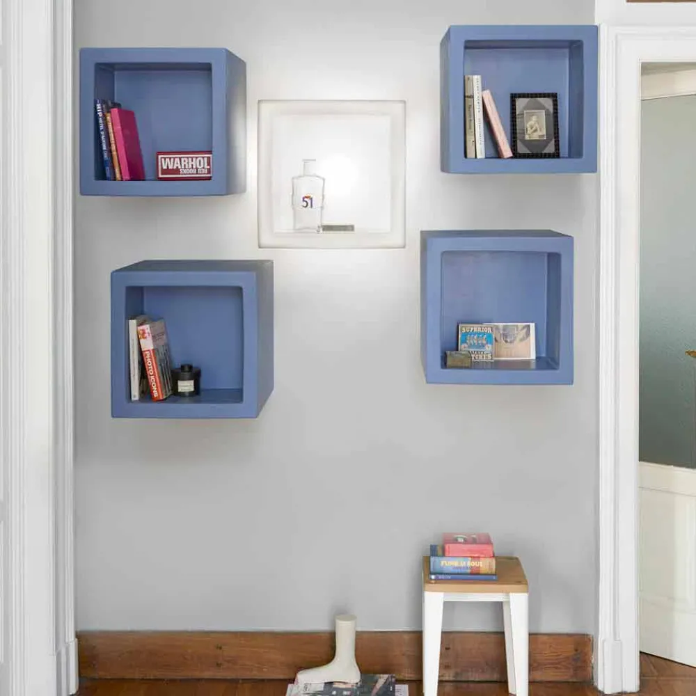 SLIDE Wandregale-Würfelförmiges helles Regal mit modernem Design Open Cube, hergestellt in Italien