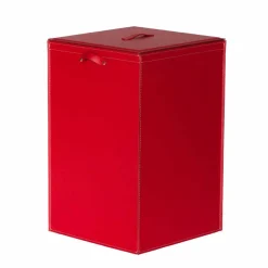 Limac Design Wäschekörbe-Wäschekorb aus Leder mit quadratischer Basis David, made in Italy