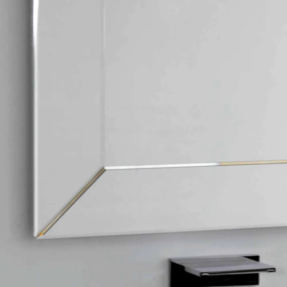 Viadurini Bathroom Badspiegel-Wulstiger Spiegel mit moderner Grundkante, H120 x L120cm, Dedalo