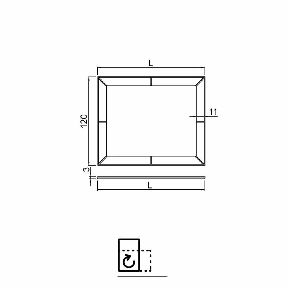 Viadurini Bathroom Badspiegel-Wulstiger Spiegel mit moderner Grundkante, H120 x L120cm, Dedalo