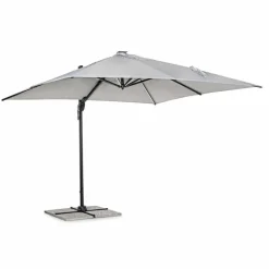 Viadurini in the Garden Gartenschirm-3x3 Außenschirm aus grauem Polyester und anthrazitfarbenem Aluminium - Coby