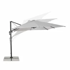 Viadurini in the Garden Gartenschirm-3x3 Außenschirm aus grauem Polyester und anthrazitfarbenem Aluminium - Coby