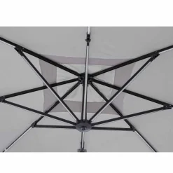 Viadurini in the Garden Gartenschirm-3x3 Außenschirm aus grauem Polyester und anthrazitfarbenem Aluminium - Coby