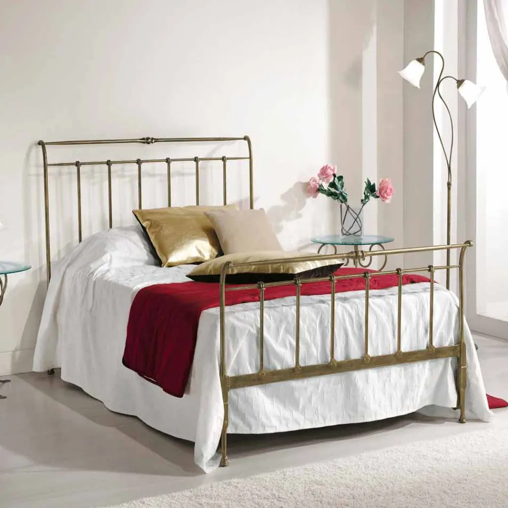 Viadurini Night Design Maßgeschneiderte Möbel|Schmiedeeisen Queen Size Bett-120x190 cm Bett aus Schmiedeeisen Made in Italy Kelly