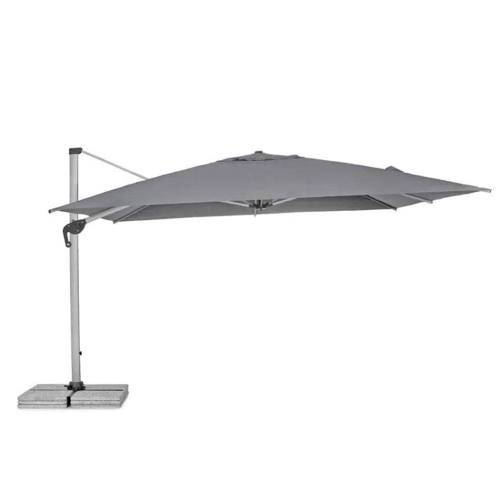 Viadurini in the Garden Gartenschirm-4x4 Gartenschirm mit dunkelgrauem Stoff und eloxierter Struktur - Daniel