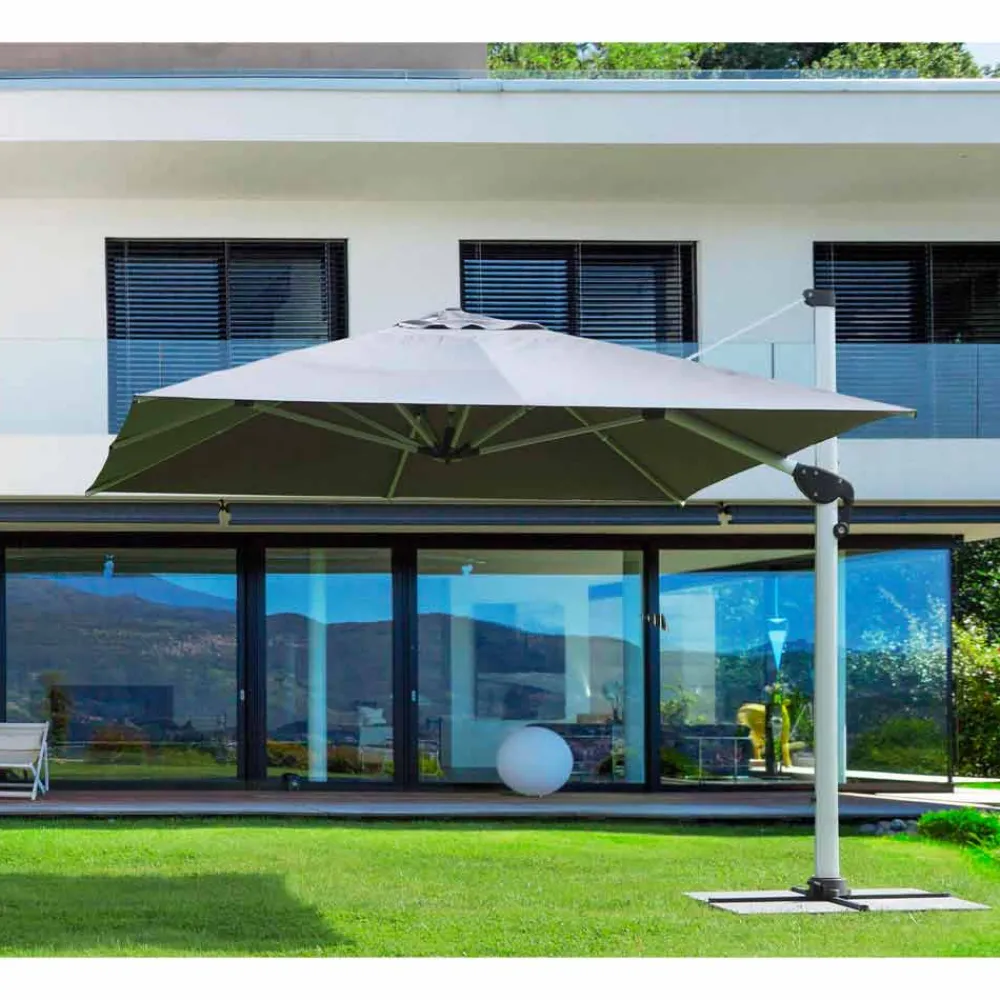 Viadurini in the Garden Gartenschirm-4x4 Gartenschirm mit dunkelgrauem Stoff und eloxierter Struktur - Daniel