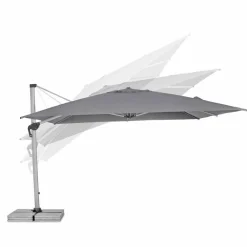 Viadurini in the Garden Gartenschirm-4x4 Gartenschirm mit dunkelgrauem Stoff und eloxierter Struktur - Daniel