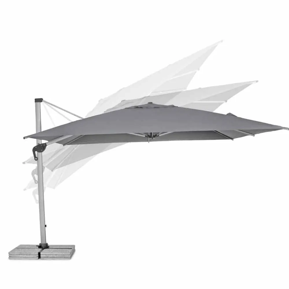 Viadurini in the Garden Gartenschirm-4x4 Gartenschirm mit dunkelgrauem Stoff und eloxierter Struktur - Daniel