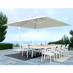 Viadurini in the Garden Gartenschirm-4x4 Gartenschirm mit naturfarbenem Polyestergewebe - Fasma