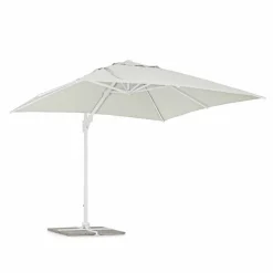 Viadurini in the Garden Gartenschirm-3x3 Sonnenschirm aus weißem Aluminium und Polyester - Fasma