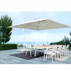 Viadurini in the Garden Gartenschirm-3x3 Sonnenschirm aus weißem Aluminium und Polyester - Fasma