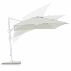 Viadurini in the Garden Gartenschirm-3x3 Sonnenschirm aus weißem Aluminium und Polyester - Fasma