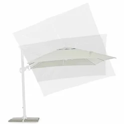 Viadurini in the Garden Gartenschirm-3x3 Sonnenschirm aus weißem Aluminium und Polyester - Fasma