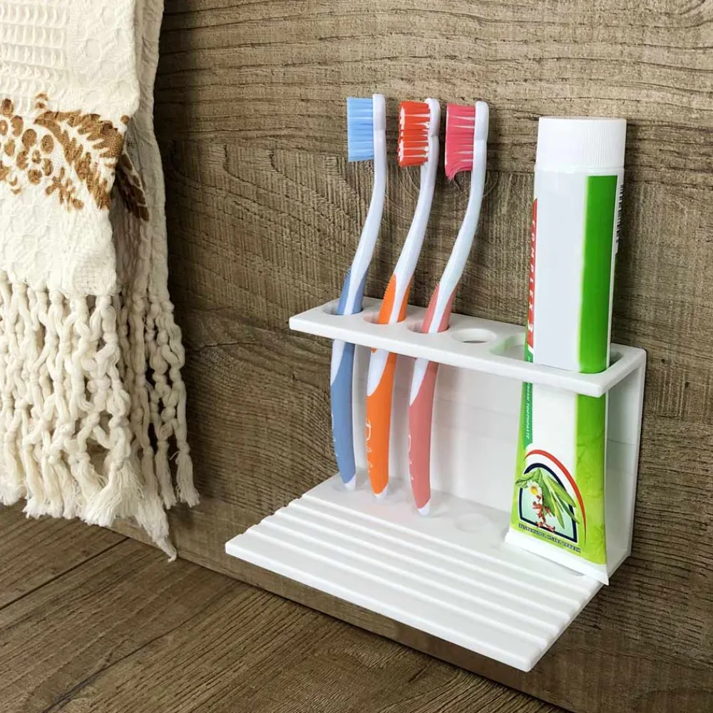 Viadurini Bathroom Badzubehör-Zahnbürstenhalter für Badezimmer in weißer Corian Designqualität Made in Italy - Elono