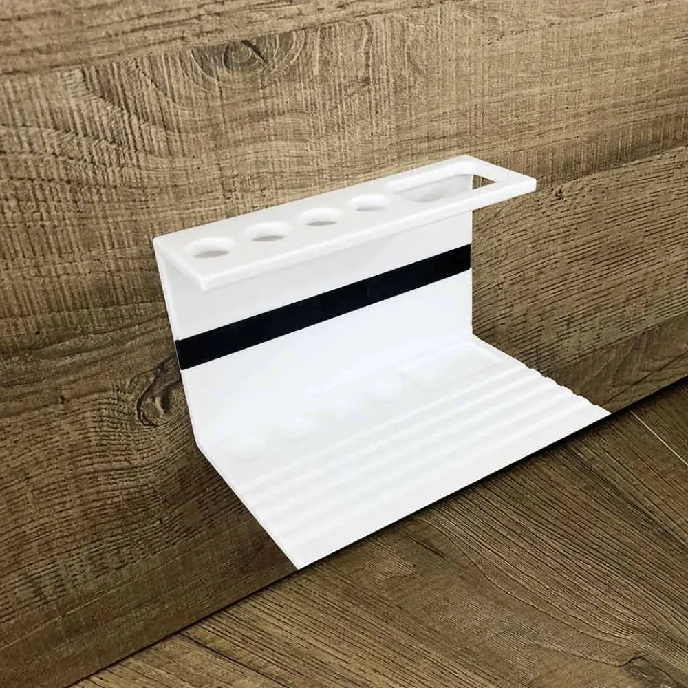 Viadurini Bathroom Badzubehör-Zahnbürstenhalter für Badezimmer in weißer Corian Designqualität Made in Italy - Elono