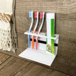 Viadurini Bathroom Badzubehör-Zahnbürstenhalter für Badezimmer in weißer Corian Designqualität Made in Italy - Elono