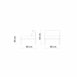 Viadurini in the Garden Metallsessel-Zentraler modularer Sessel für den Außenbereich aus Metall und Stoff Made in Italy - Cola