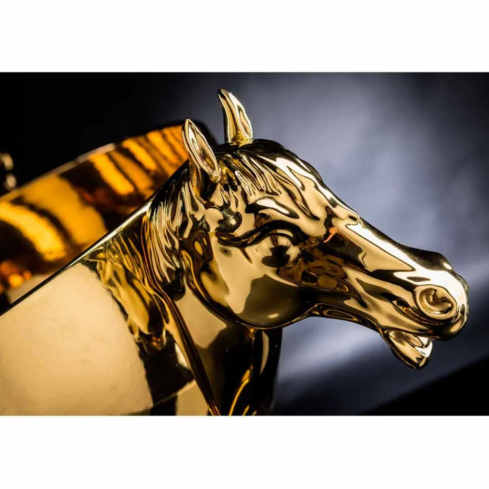 Viadurini Living Deko Vasen-Ziervase für den Innenbereich aus weißer Keramik oder 24 Karat Gold Made in Italy - Jacky