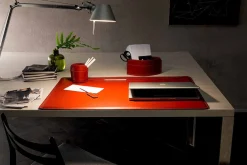 Limac Design Bürozubehör-Zubehör für Schreibtisch aus Leder, 4 Stück, Made in Italy - Ebe