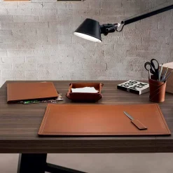 Limac Design Bürozubehör-Zubehör Schreibtisch aus gebundenem Leder, 5 Stück, Made in Italy - Ascanio