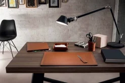 Limac Design Bürozubehör-Zubehör Schreibtisch aus gebundenem Leder, 5 Stück, Made in Italy - Ascanio