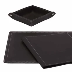 Limac Design Bürozubehör-Zubehör Schreibtisch aus gebundenem Leder, 5 Stück, Made in Italy - Ascanio