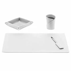 Limac Design Bürozubehör-Zubehör Schreibtisch aus regeneriertem Leder, 4 Stück, Made in Italy - Ascanio