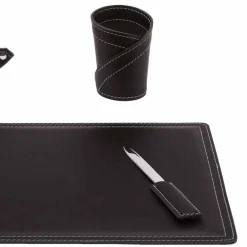 Limac Design Bürozubehör-Zubehör Schreibtisch aus regeneriertem Leder, 4 Stück, Made in Italy - Ascanio