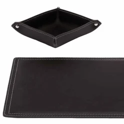 Limac Design Bürozubehör-Zubehör Schreibtisch aus regeneriertem Leder, 4 Stück, Made in Italy - Ascanio