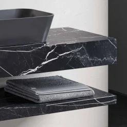 Viadurini Bathroom Badmöbel Hängend-Zusammensetzung 3 Badezimmermöbel aus Steinzeug und Luxus Waschbecken Vetrochina - Ramentina