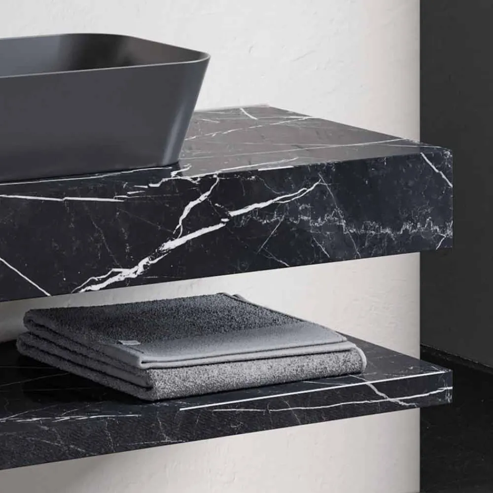 Viadurini Bathroom Badmöbel Hängend-Zusammensetzung 3 Badezimmermöbel aus Steinzeug und Luxus Waschbecken Vetrochina - Ramentina