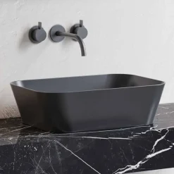 Viadurini Bathroom Badmöbel Hängend-Zusammensetzung 3 Badezimmermöbel aus Steinzeug und Luxus Waschbecken Vetrochina - Ramentina