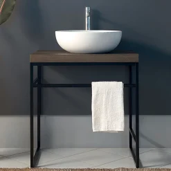 Viadurini Bathroom Badmöbel Stehend-Zusammensetzung 3 Badezimmermöbel aus Metall, Holz und Keramik Made in Italy - Cizco