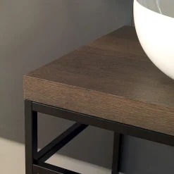 Viadurini Bathroom Badmöbel Stehend-Zusammensetzung 3 Badezimmermöbel aus Metall, Holz und Keramik Made in Italy - Cizco