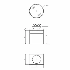 Viadurini Bathroom Badmöbel Stehend-Zusammensetzung 3 Badezimmermöbel aus Metall, Holz und Keramik Made in Italy - Cizco