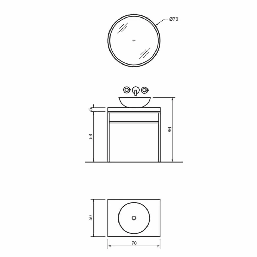 Viadurini Bathroom Badmöbel Stehend-Zusammensetzung 3 Badezimmermöbel aus Metall, Holz und Keramik Made in Italy - Cizco