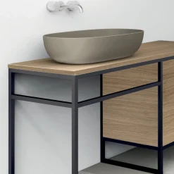 Viadurini Bathroom Badmöbel Stehend-Zusammensetzung 3 Badezimmermöbel aus Metall und Ecolegno Luxury Oak - Cizco