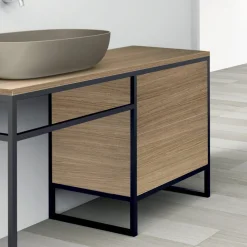 Viadurini Bathroom Badmöbel Stehend-Zusammensetzung 3 Badezimmermöbel aus Metall und Ecolegno Luxury Oak - Cizco