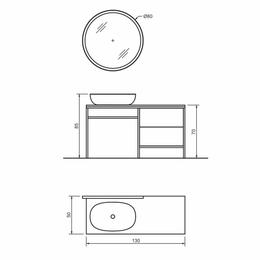 Viadurini Bathroom Badmöbel Stehend-Zusammensetzung 3 Badezimmermöbel aus Metall und Ecolegno Luxury Oak - Cizco