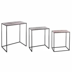 Viadurini Living Moderne Couchtische-Zusammensetzung 3 Couchtische aus Aluminium und Stahl Homemotion - Salvio