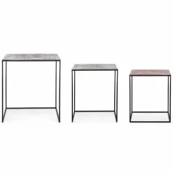 Viadurini Living Moderne Couchtische-Zusammensetzung 3 Couchtische aus Aluminium und Stahl Homemotion - Salvio